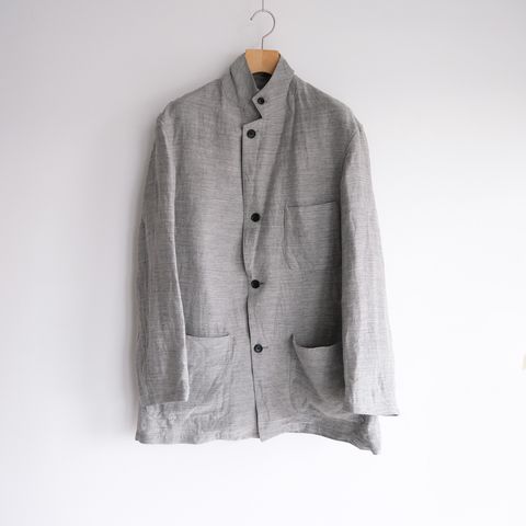 Linen Cupro Back Satin Work Jacket -ジャケット-（Gray / グレー）GM261-20370