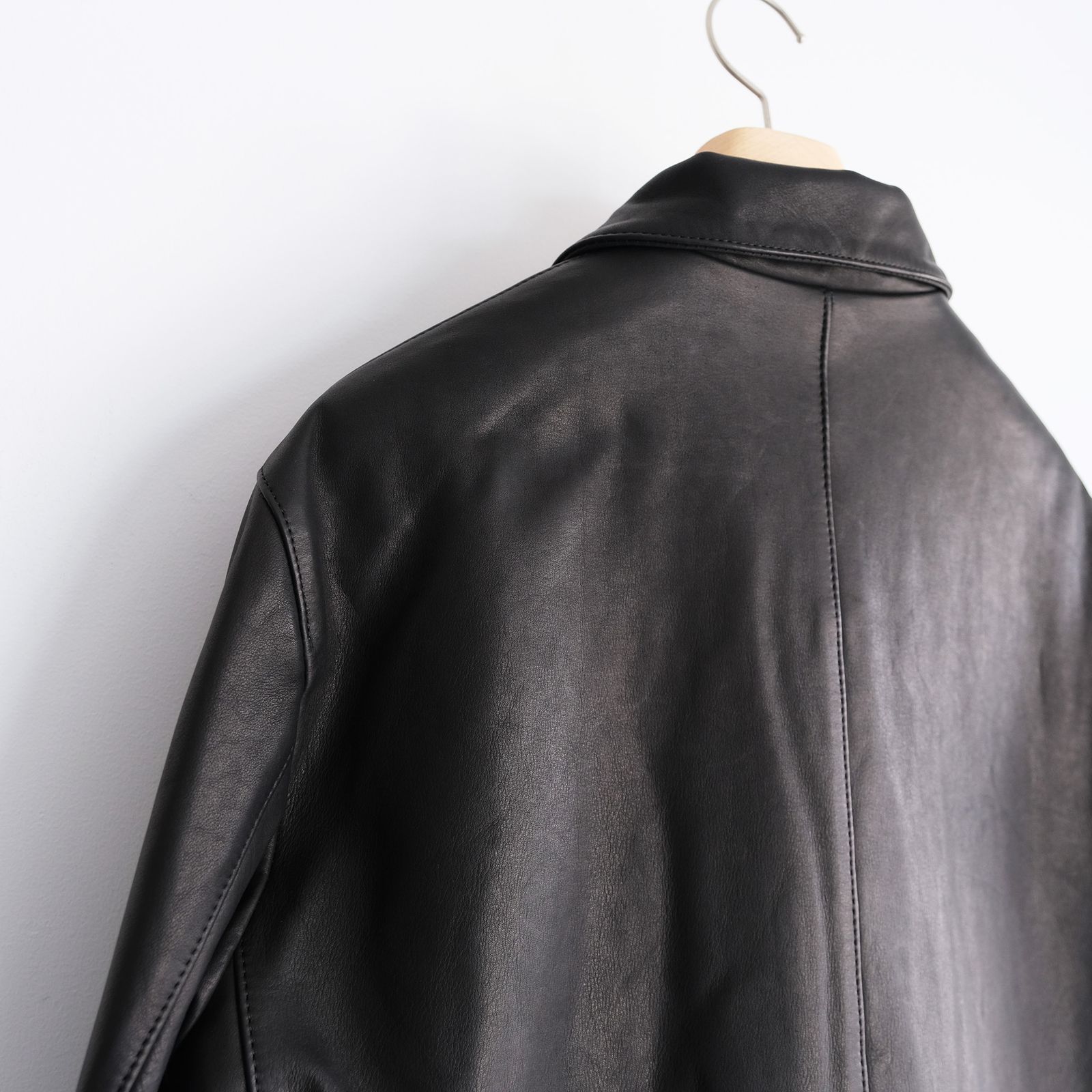 Front Zip Riders Jacket -ライダースジャケット-（Black / Lining Brown）