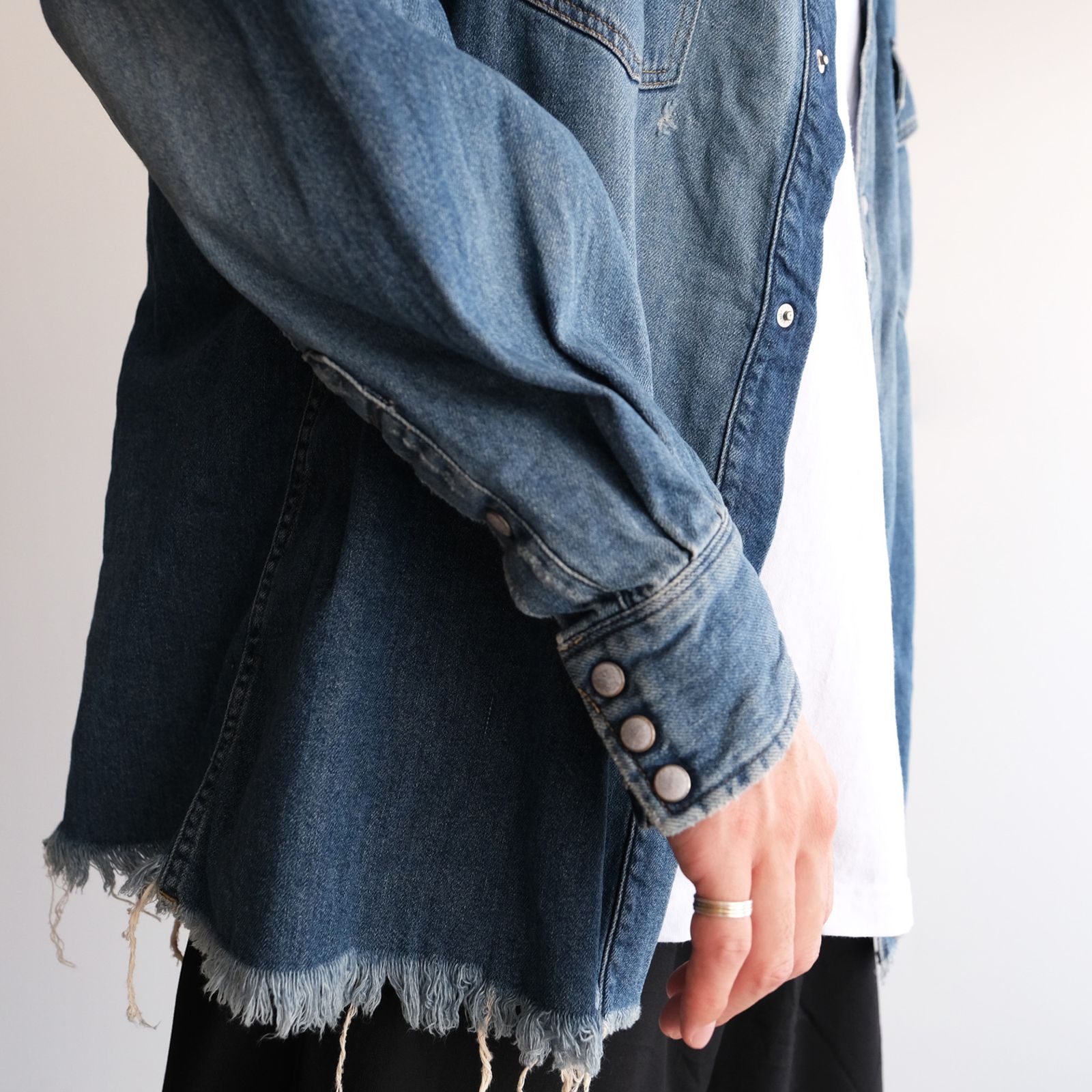 Cotton Denim -Western Shirts -シャツ-（L.Indigo / ライトインディゴ）
