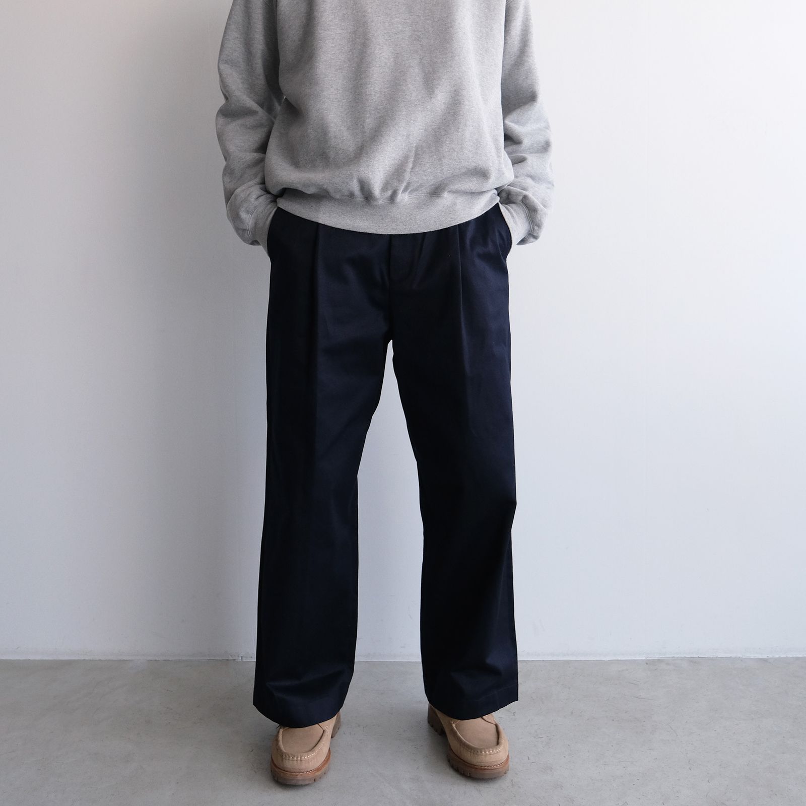 Westpoint Chino Wide Straight Trousers -パンツ-（Navy / ネイビー）