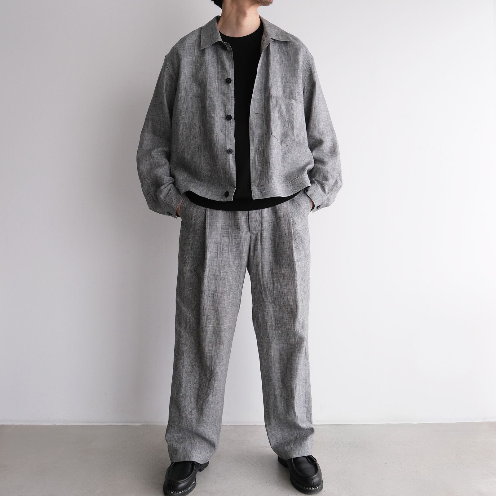 Linen-1 Tuck Pantst -パンツ-（G.Plaid / グレンチェック）