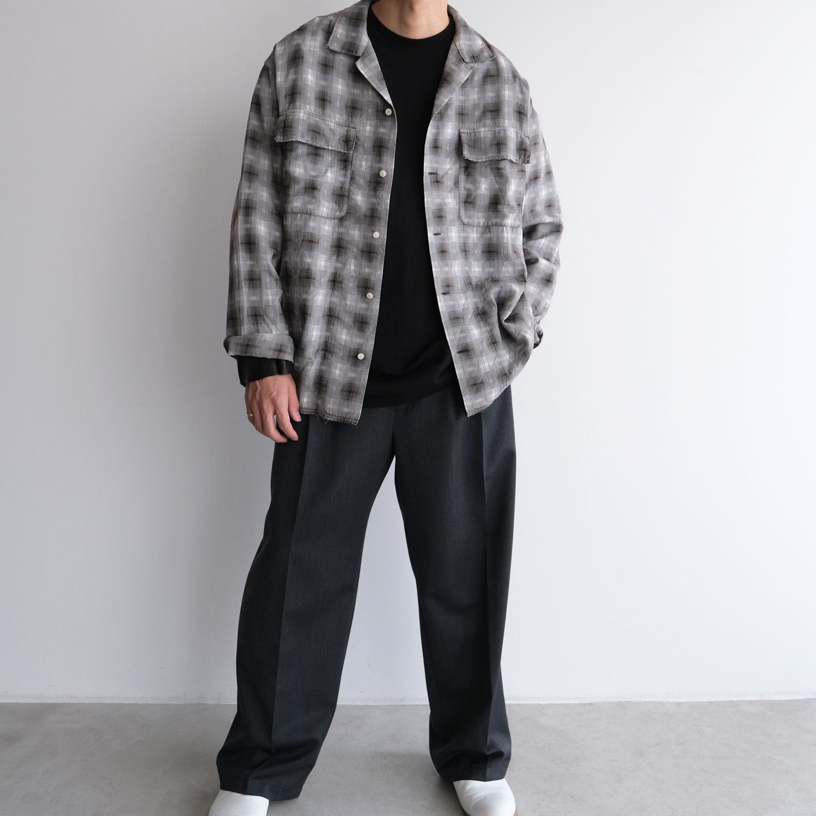 Washable Leather Sleeve：L/S T-Shirts -Tシャツ（Black / ブラック）