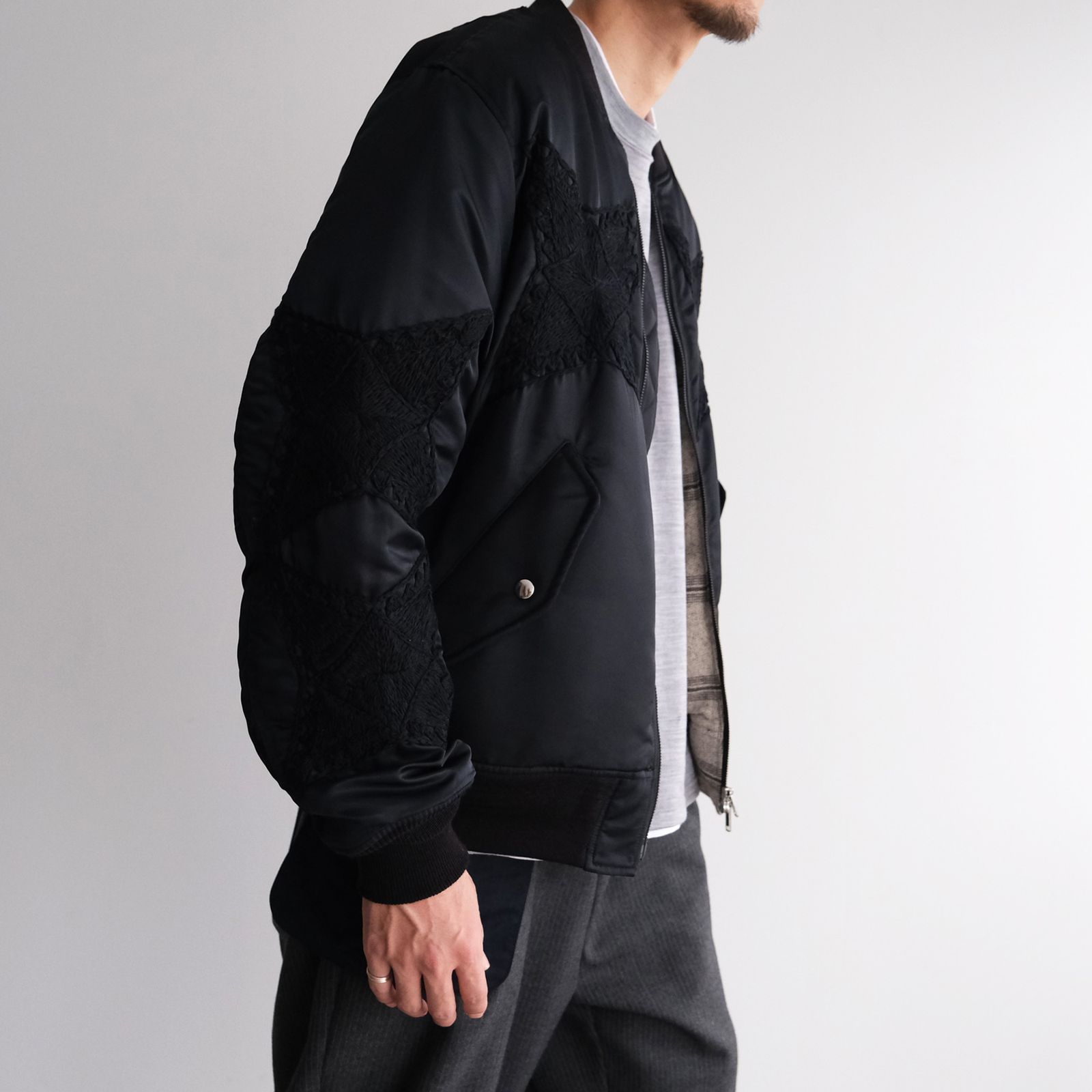 The Craft Hand Embroidery Flight Jacket -ジャケット-（Black / ブラック）