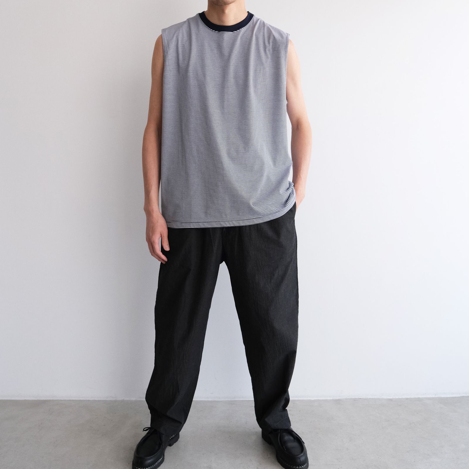 Hi Qualitee N/S -タンクトップ-（Navy Border / ネイビーボーダー）
