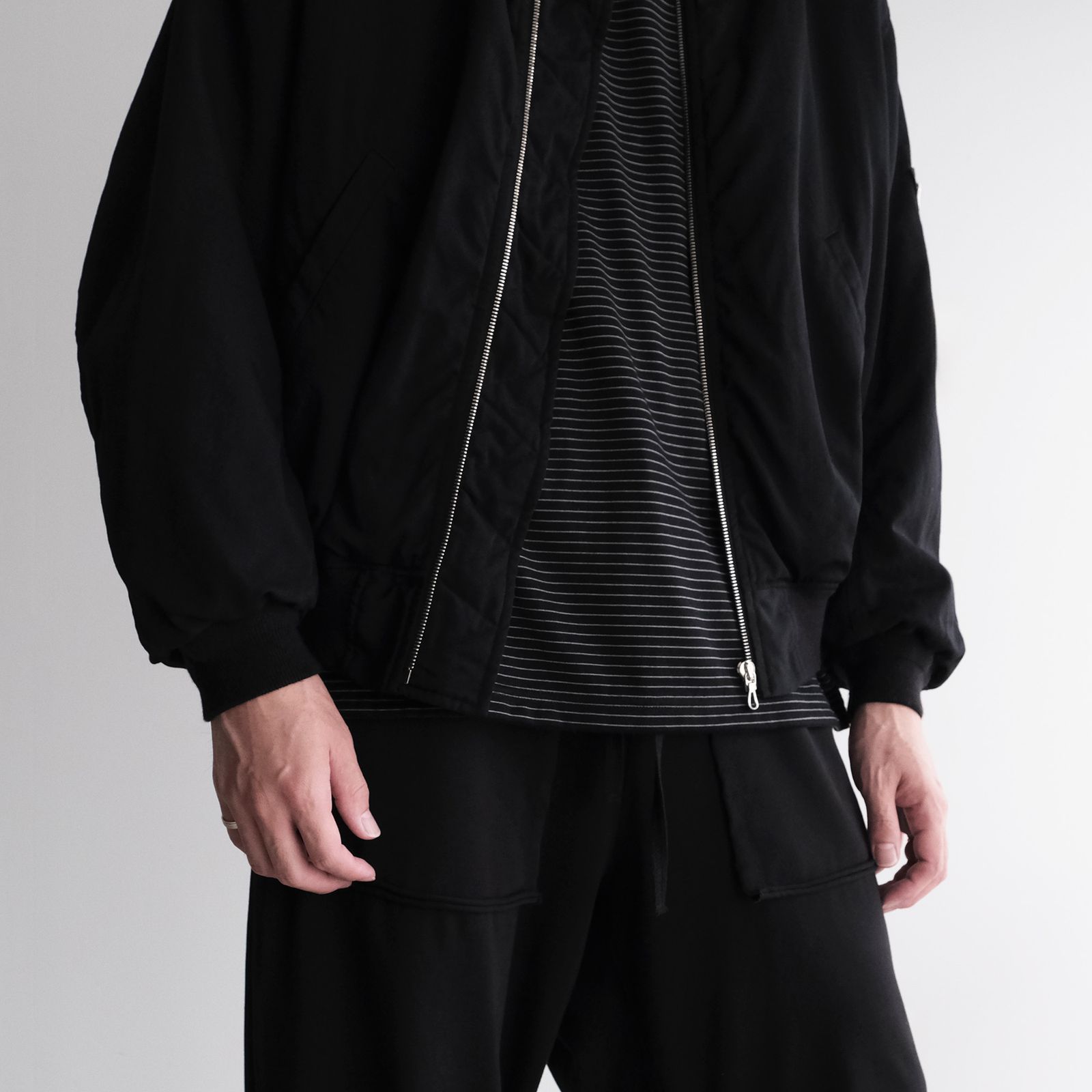 Fulled Wool Twill Flight Jacket -ジャケット-（Black / ブラック）GU263-30411