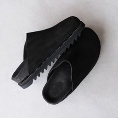 BRK05 Calf Back Side Reverse Unlined Sandal -サンダル-（Black / ブラック）