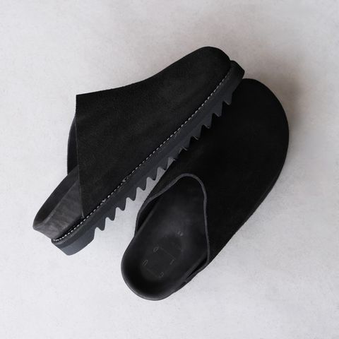 BRK05 Calf Back Side Reverse Unlined Sandal -サンダル-（Black / ブラック）