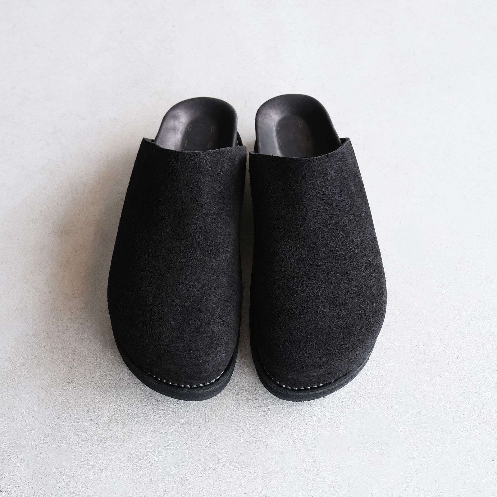 BRK05 Calf Back Side Reverse Unlined Sandal -サンダル-（Black / ブラック）