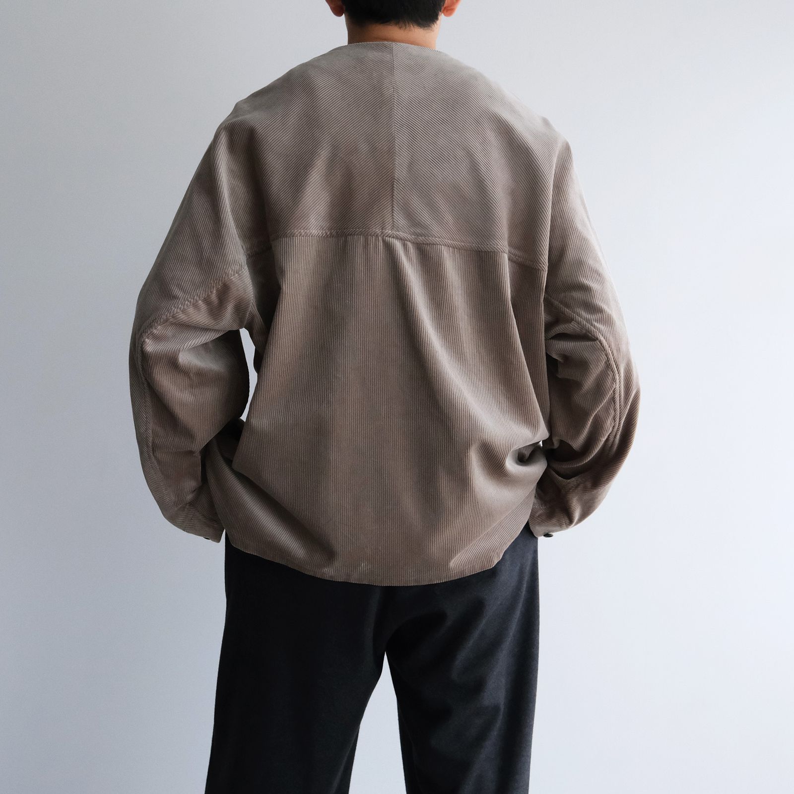 Suvin Corduroy Collarless Jacket -ジャケット-（Grege / グレージュ）GU253-30365