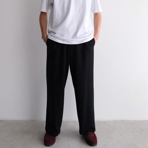 Wool Smooth Flannel Easy Wide Pants -ワイドパンツ-（Black / ブラック）GU263-40523B