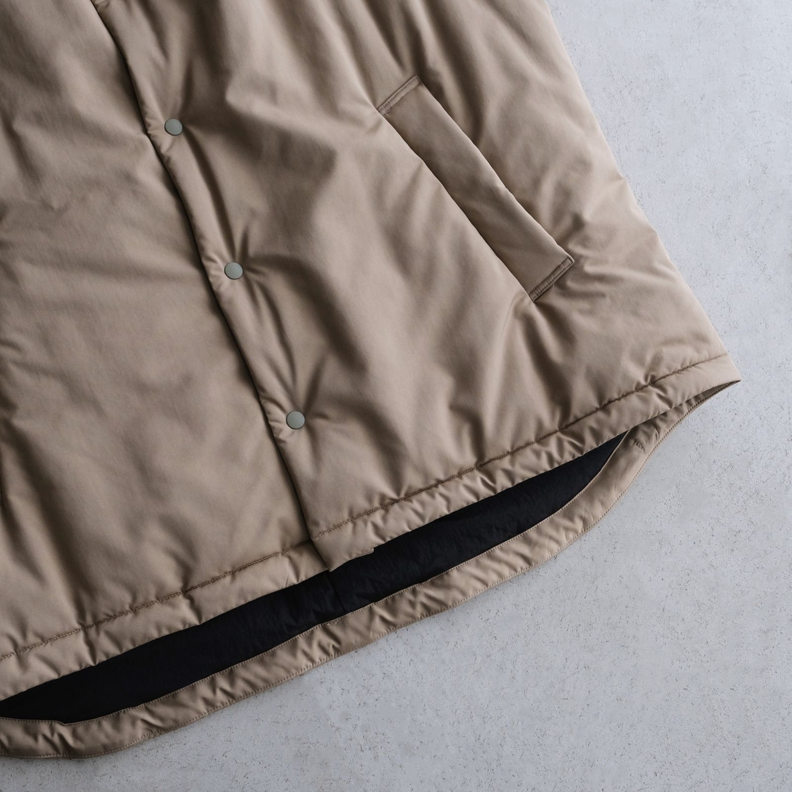 Vintage Nylon Twill Padded Vest -ベスト-（Beige / ベージュ）