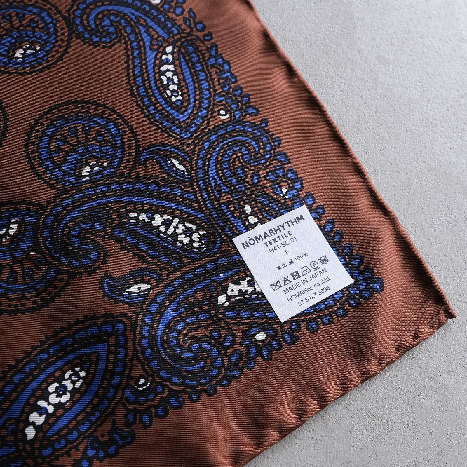 Paisley Silk Bandana Scarf -スカーフ-（Brown / ブラウン）