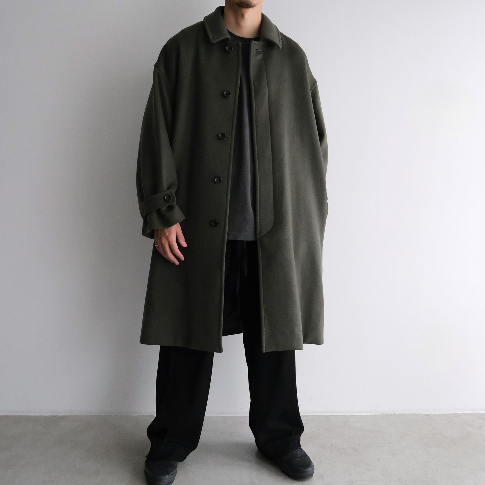 Light Melton Oversized Coat -コート-（Green / グリーン）