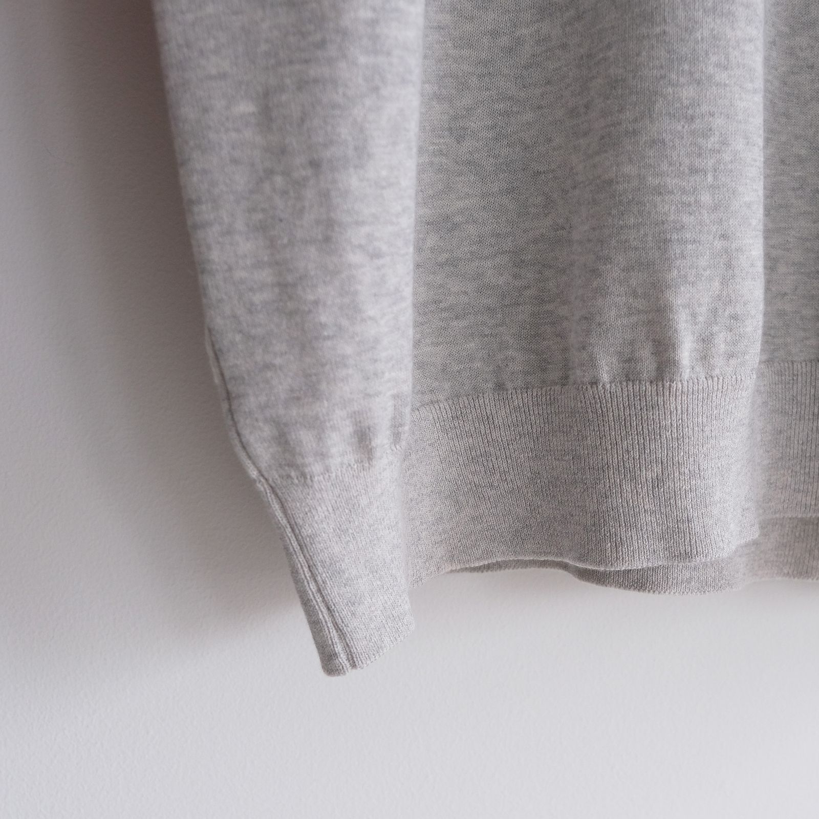 Cotton Washi Knit Half Sleeve Crew Neck Sweater -Tシャツ-（Gray / グレー）