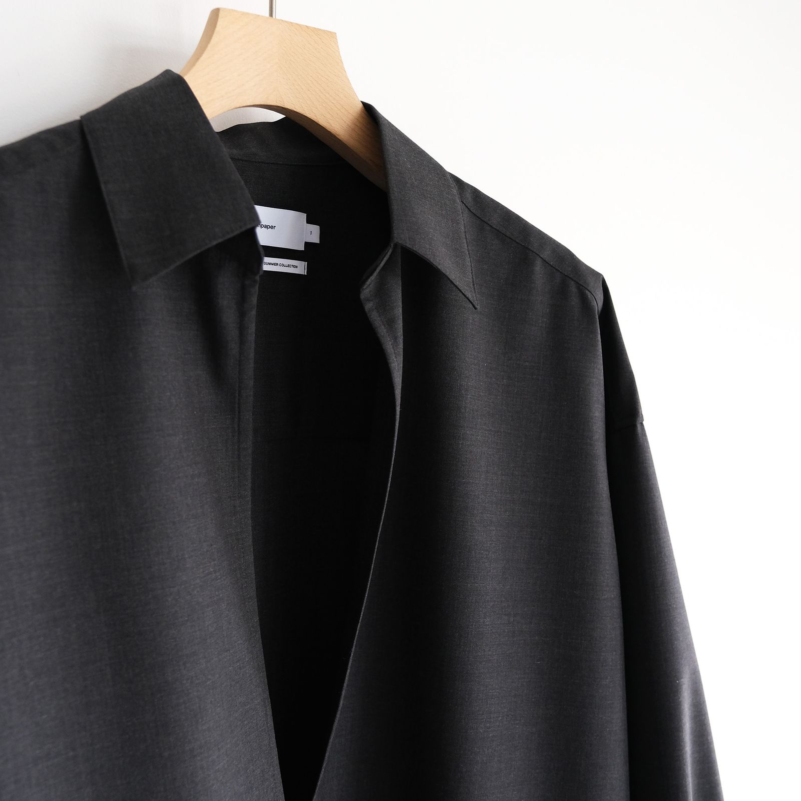 Fine Wool Heather L/S Skipper Shirt -シャツ-（Charcoal / チャコール）GU261-50320