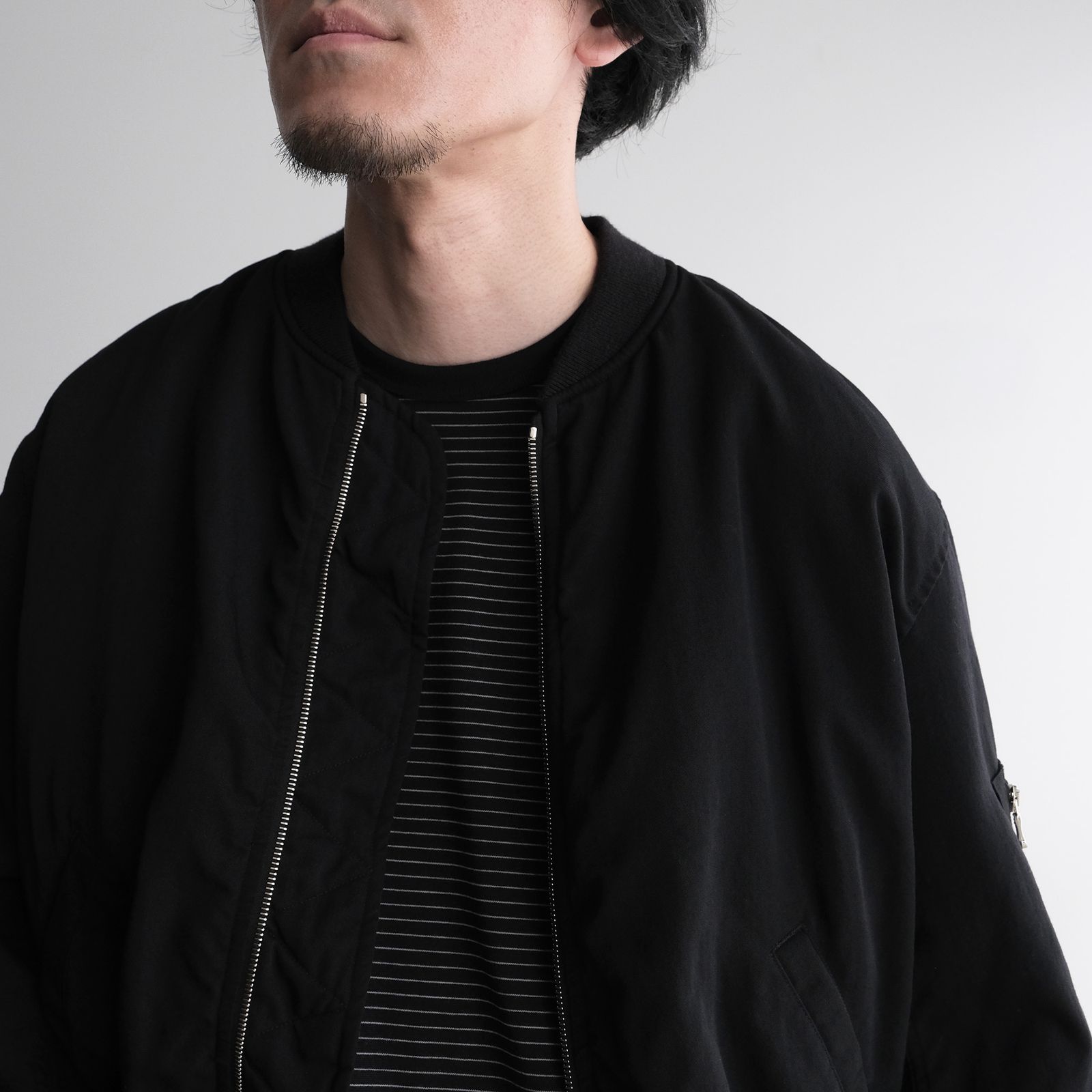 Fulled Wool Twill Flight Jacket -ジャケット-（Black / ブラック）GU263-30411