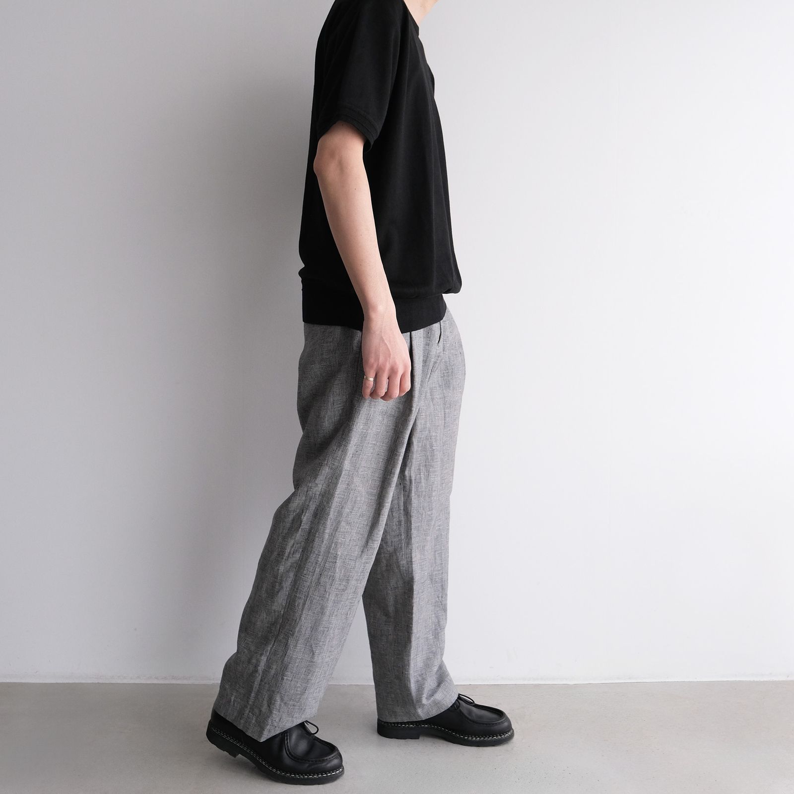 Linen-1 Tuck Pantst -パンツ-（G.Plaid / グレンチェック）