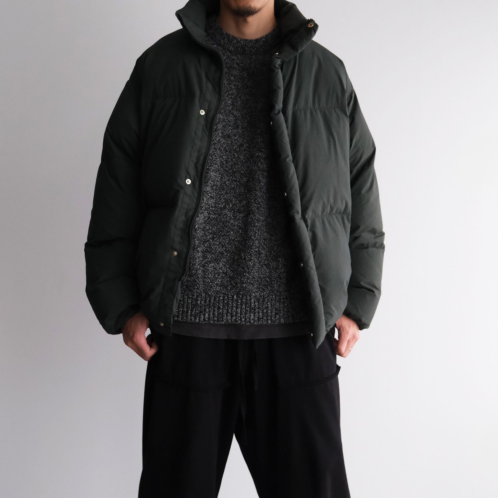 Lambs Wool Crewneck Sweater -ニット-（Charcoal Moku / チャコールモク）