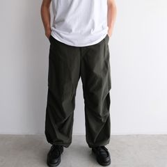 Cotton Cupro Back Satin Military Pants -パンツ-（Green / グリーン）