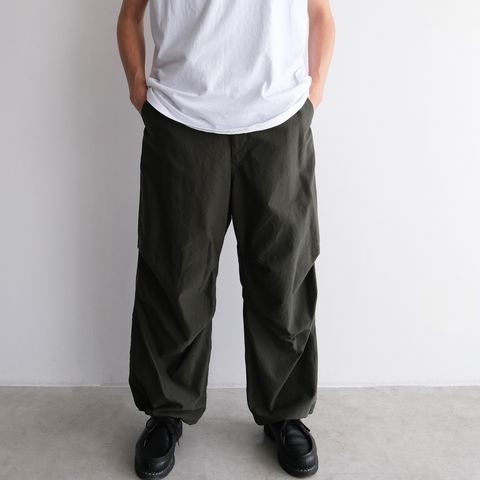 Cotton Cupro Back Satin Military Pants -パンツ-（Green / グリーン）