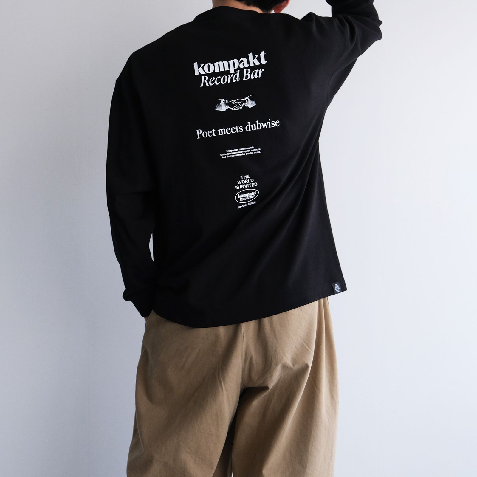Kompakt Record Bar + PMD Oversized L/S T-Shirt -Tシャツ-（Black / ブラック）