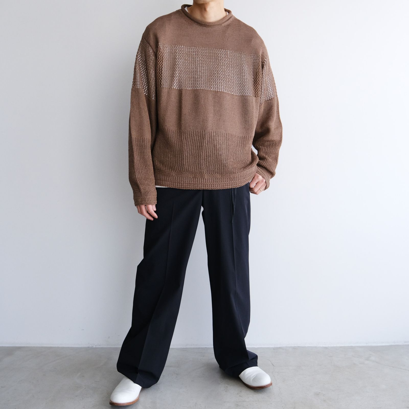 MIDORIKAWA (ミドリカワ) - Stretch WIDE SLACKS -スラックス-(Black / ブラック) - L