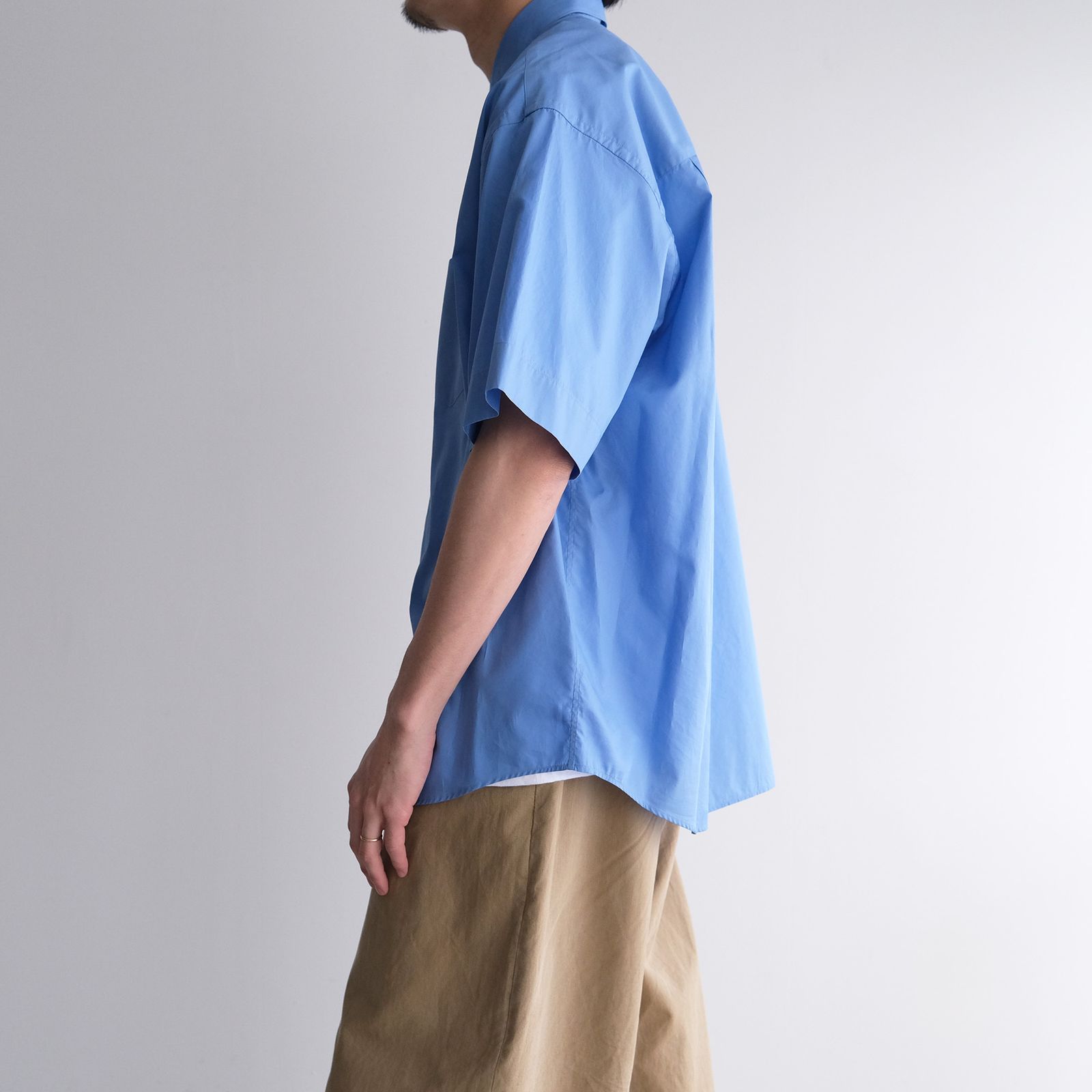 Broad S/S Oversized Regular Collar Shirt -シャツ-（Blue / ブルー）GM261-50003B