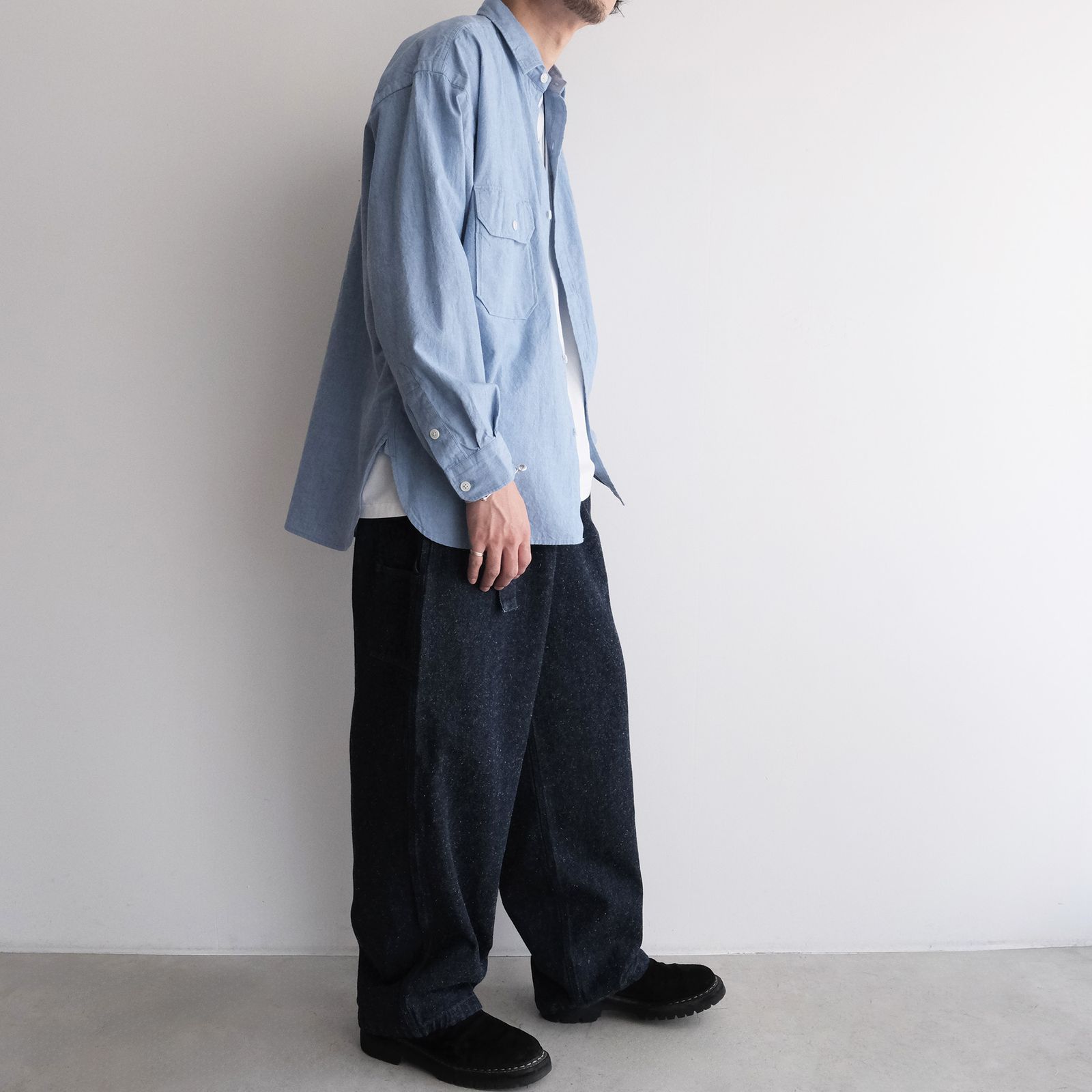 Cotton Chambray Work Shirt -シャツ-（Blue / ブルー）
