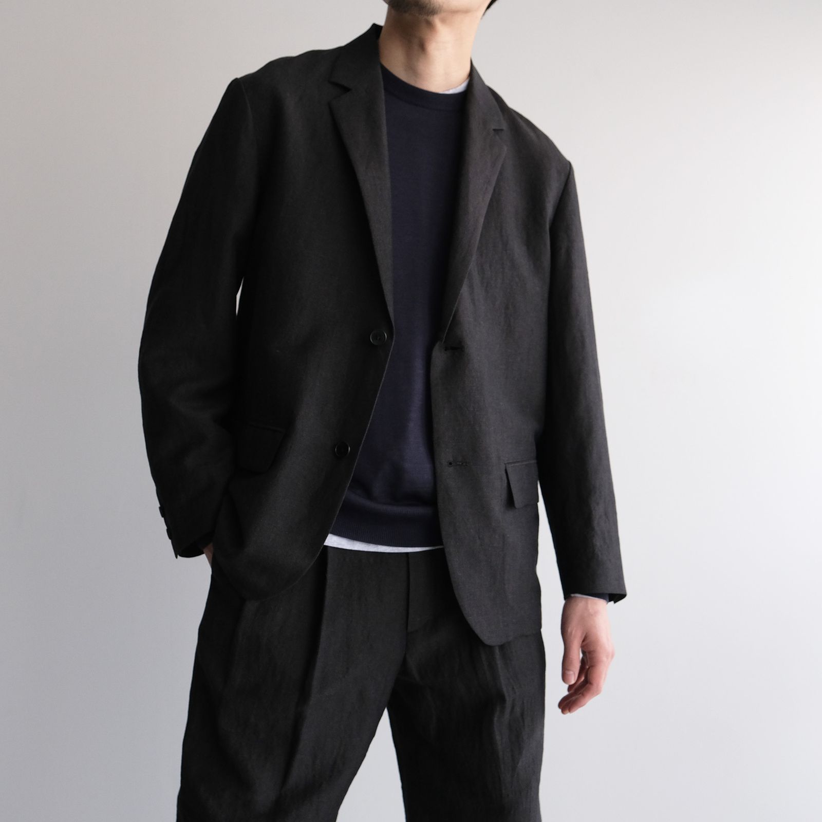 Wool Linen 2B Jacket -ジャケット-（Charcoal / チャコール）