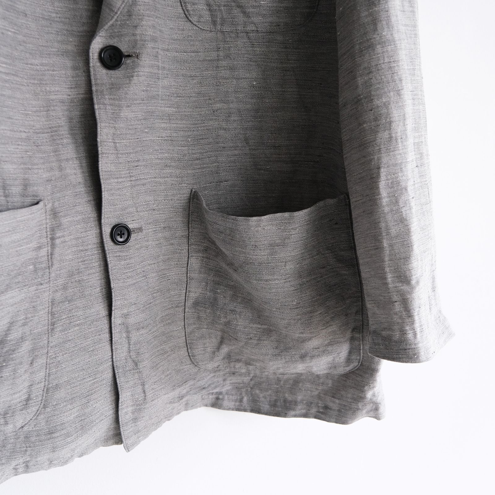Linen Cupro Back Satin Work Jacket -ジャケット-（Gray / グレー）GM261-20370