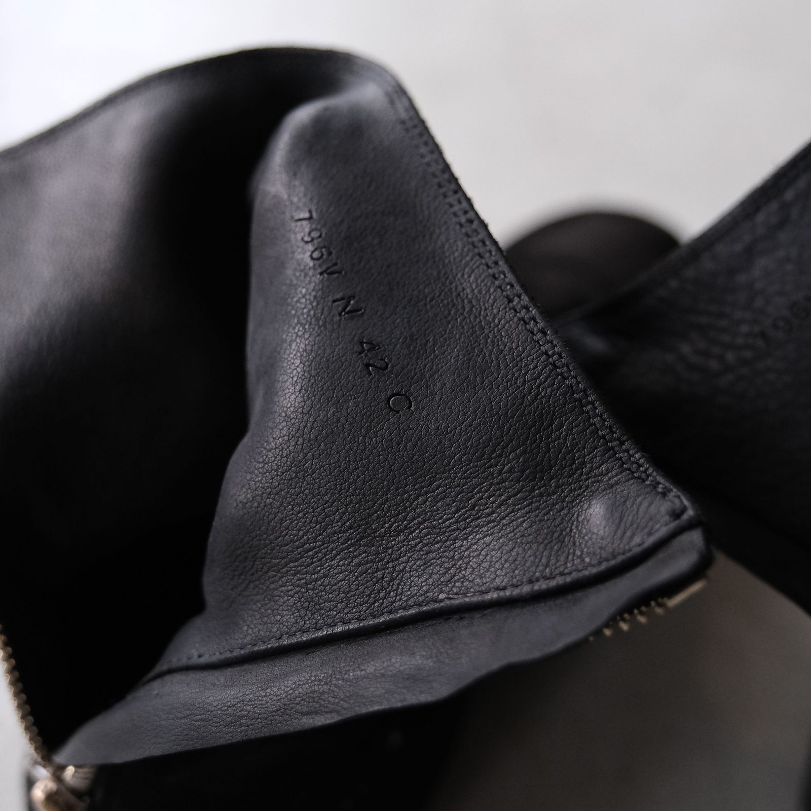 796V_N Calf Reverse Shoes Back Zip Boot -ブーツ-（Black / ブラック）