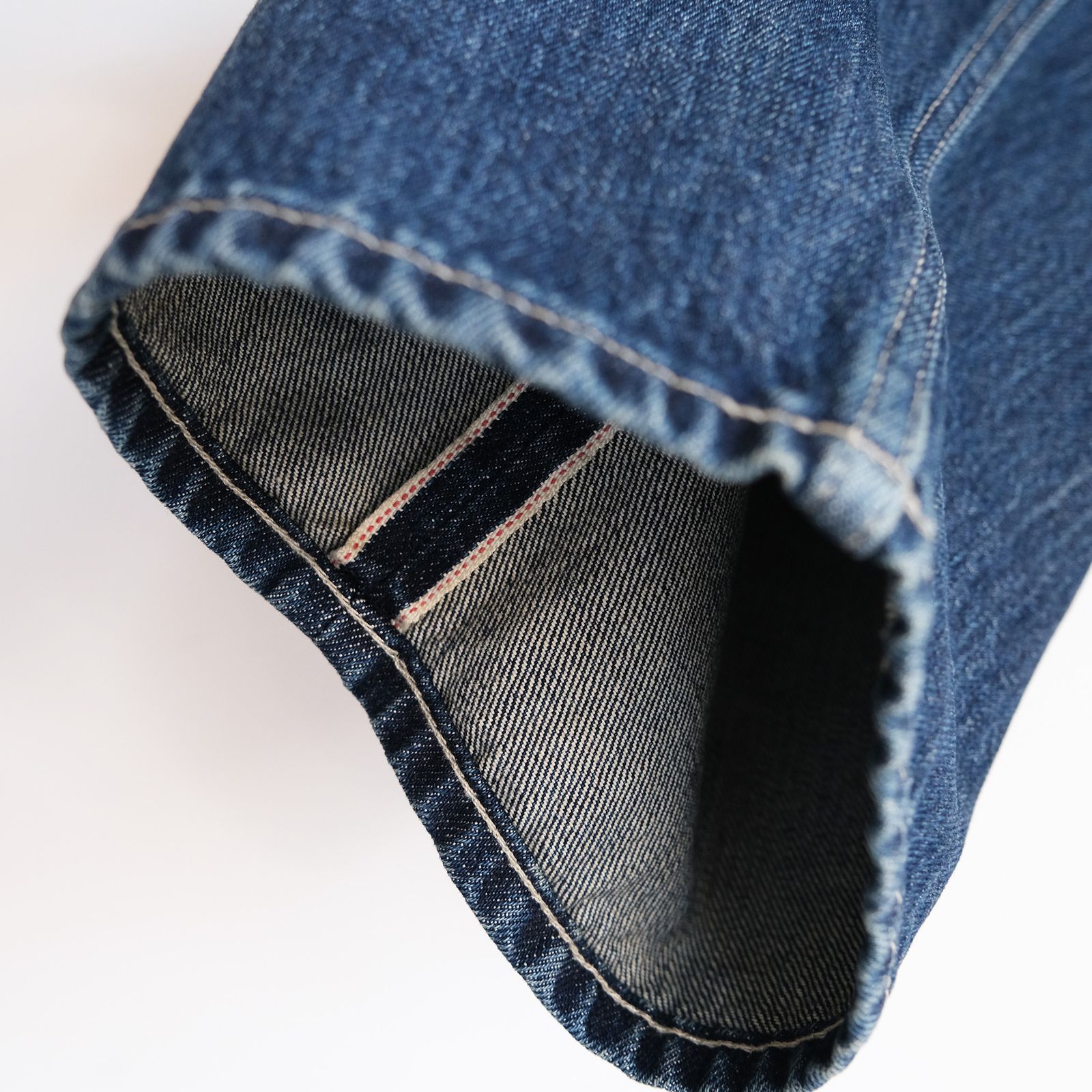 Selvage Denim Two Tuck Tapered Pants -パンツ-（Indigo Dark Fade / インディゴダークフェード）