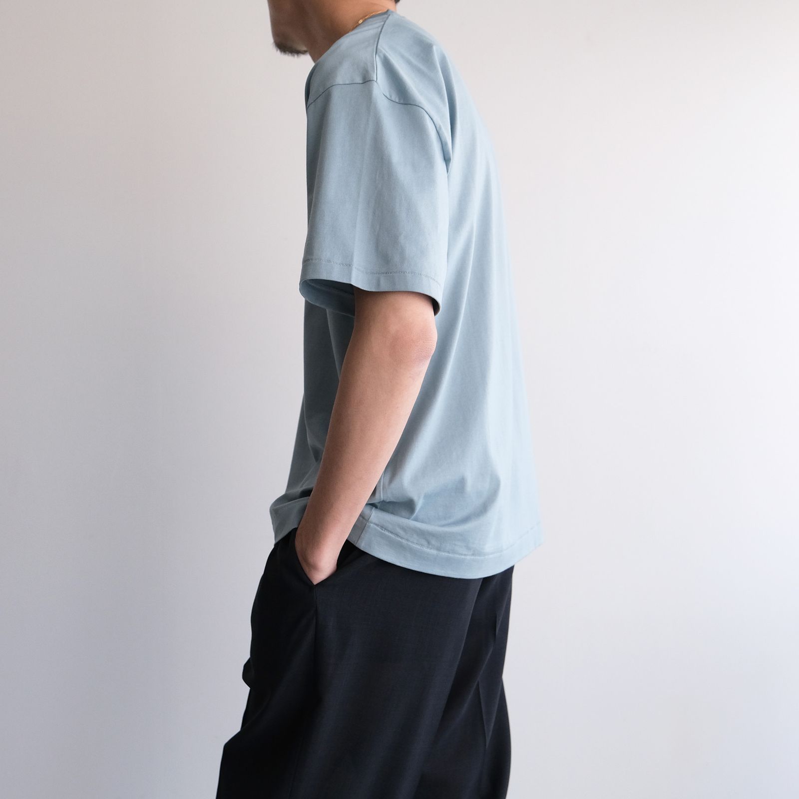 Suvin 60/2 Oversized T-Shirt -Tシャツ-（Sax / サックス）