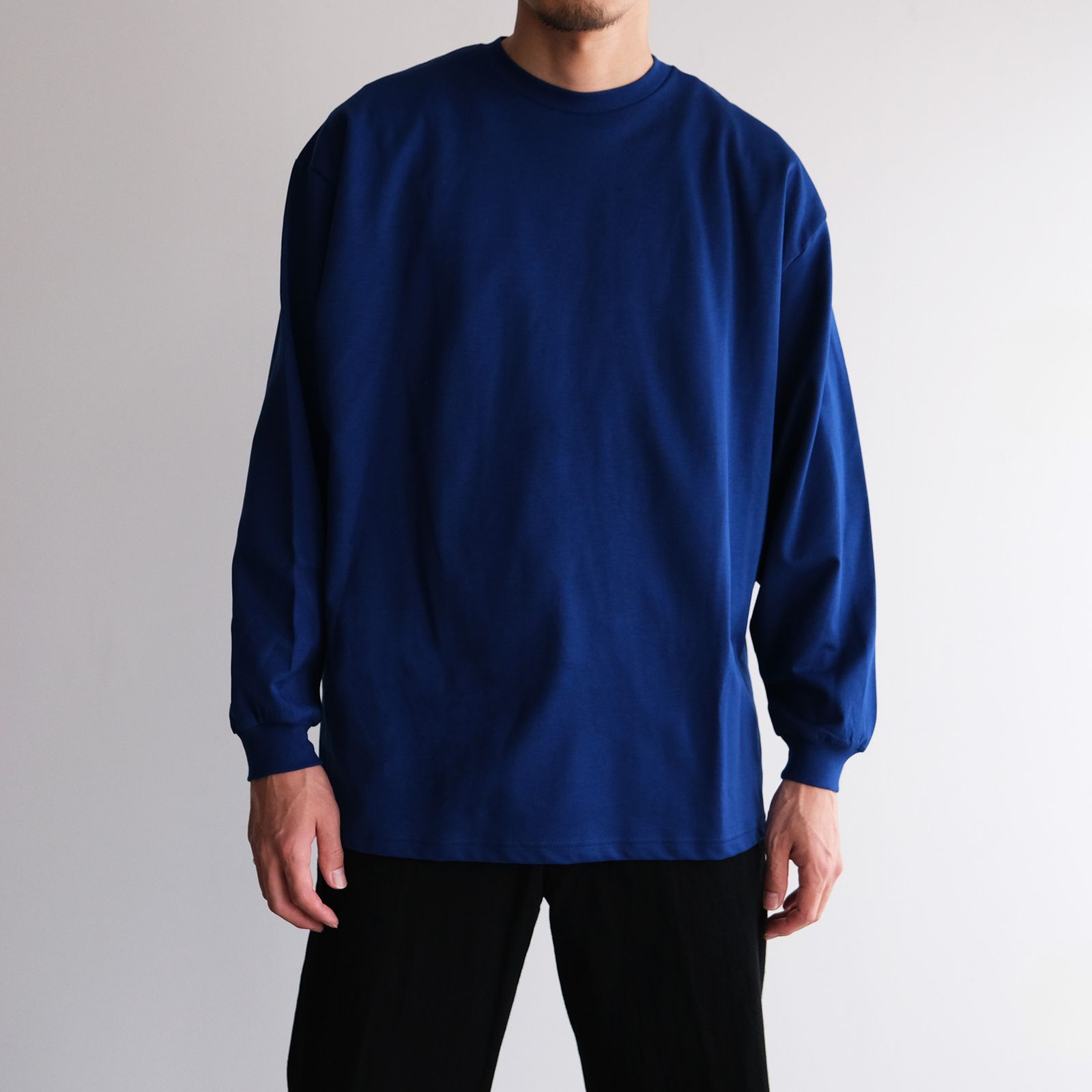 Brushed Mockrody Crew Neck L/S Tee -Tシャツ-（Blue / ブルー）