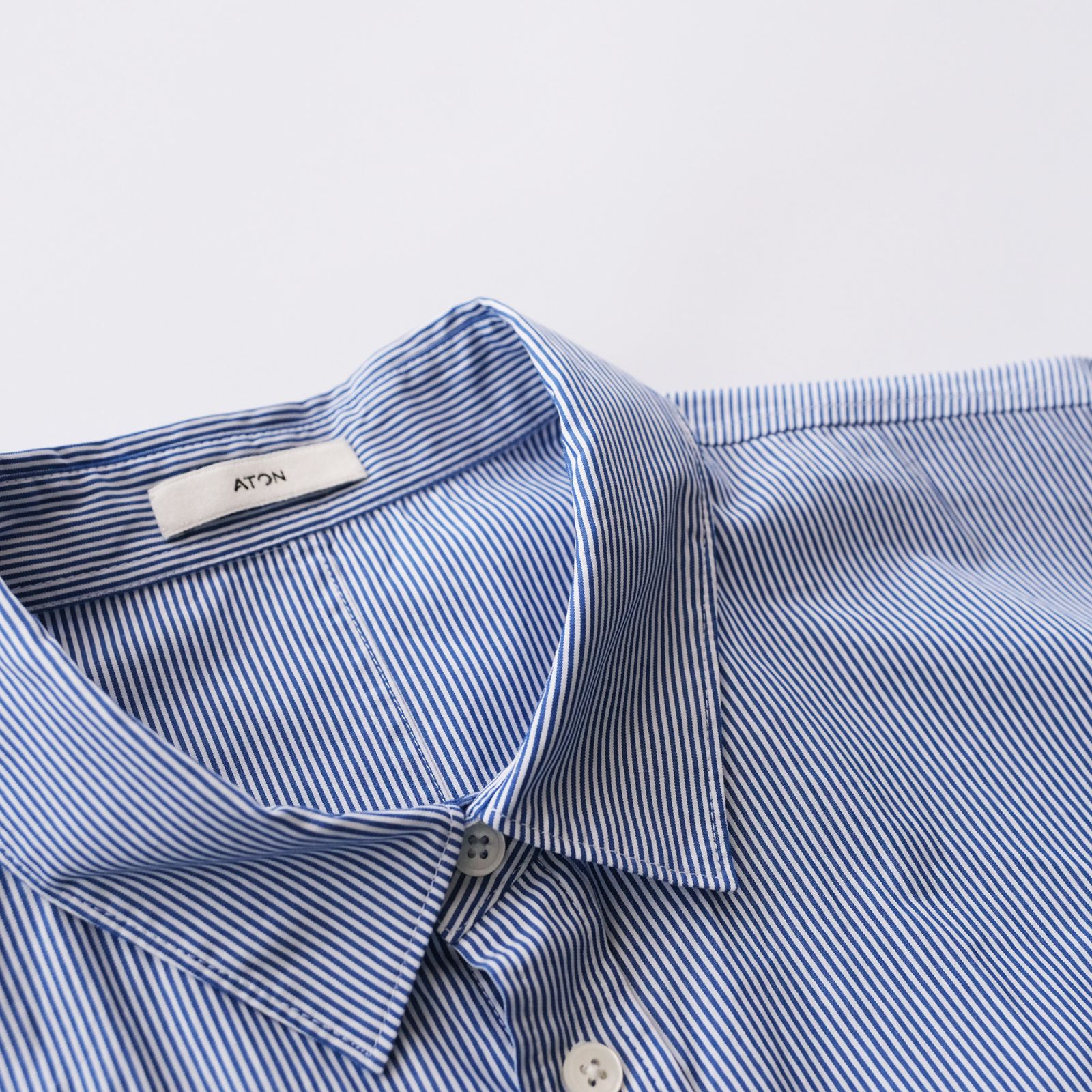 Gize Broad Washed Shirt -シャツ-（Navy Stripe / ネイビーストライプ）