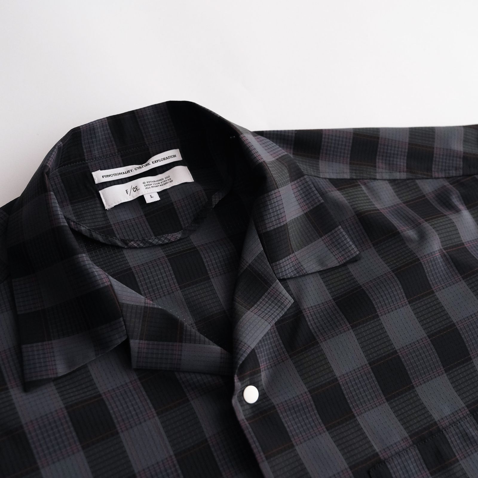 F/CE. - Dotair Open Collar Shirt -シャツ-（Charcoal