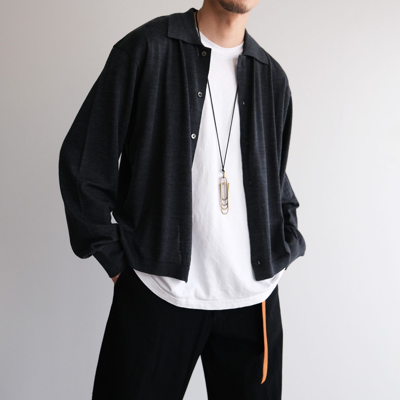 Knit Cardigan -ニット-（Charcoal / チャコール）