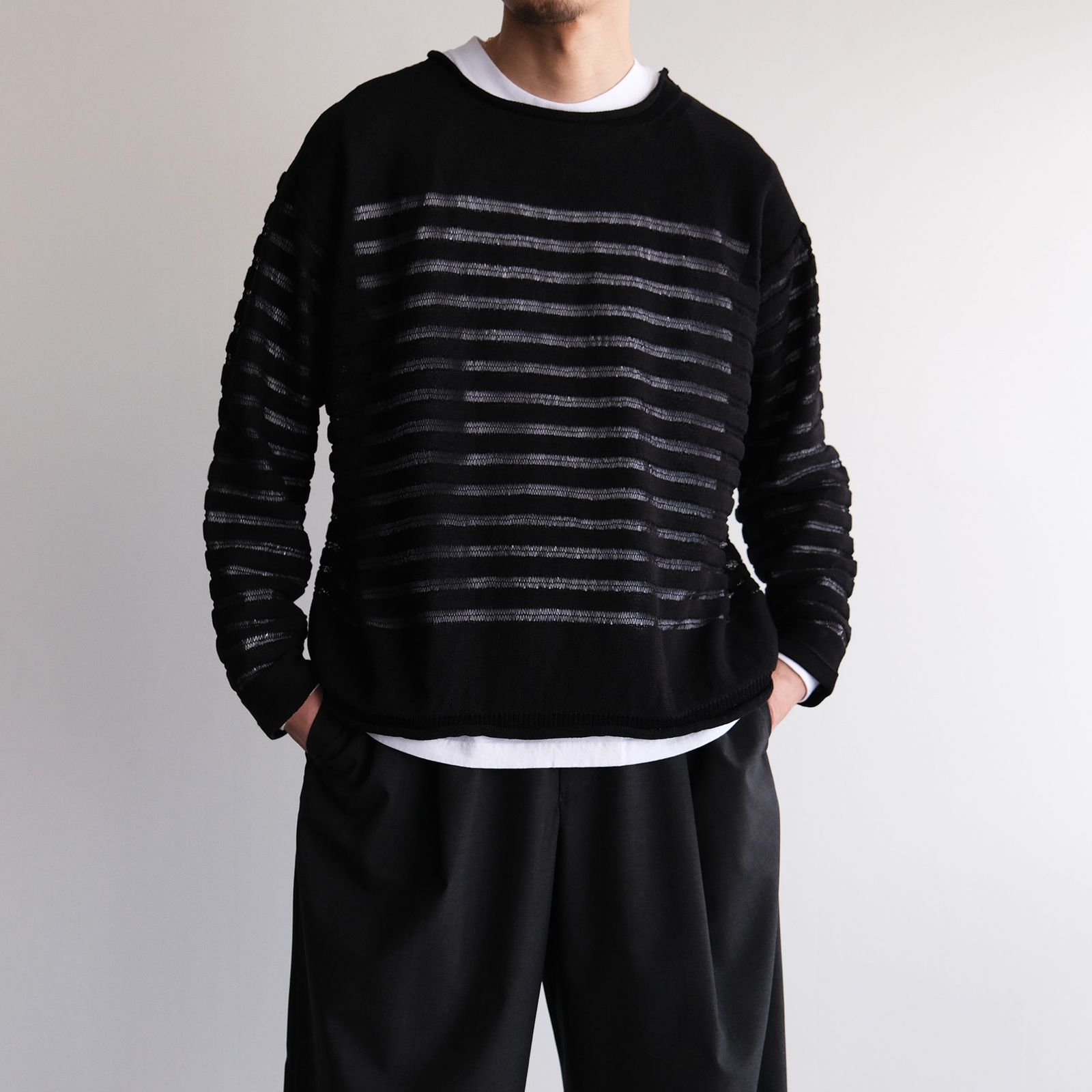 Panel Border Sweather -ニット-（Black / ブラック）