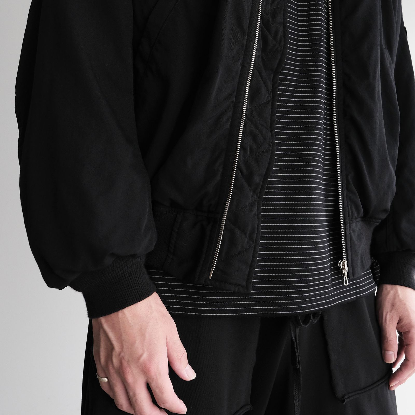 Fulled Wool Twill Flight Jacket -ジャケット-（Black / ブラック）GU263-30411