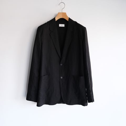 Silk Linen Mixing Tailored Jacket -テーラードジャケット-（Black / ブラック）