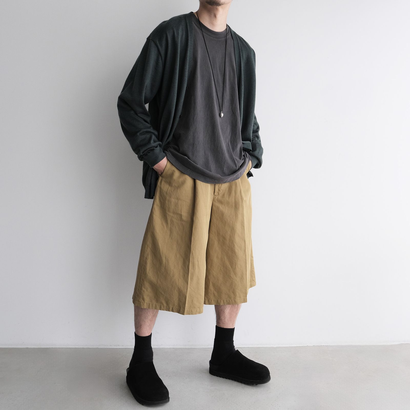 Cotton Wsher Half Pants -ショーツ-（Beige / ベージュ）