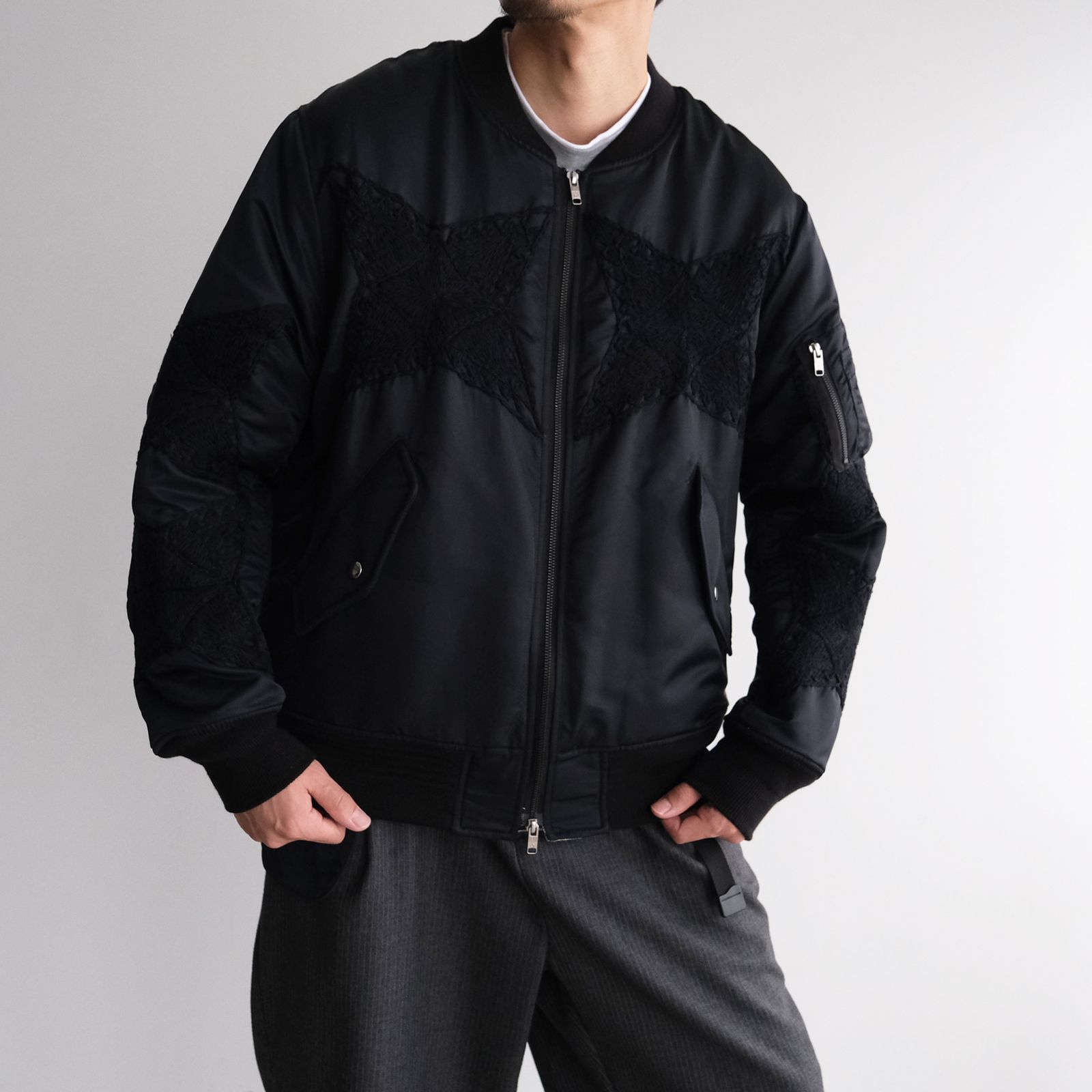 NOMA t.d. - The Craft Hand Embroidery Flight Jacket -ジャケット-（Black / ブラック） |  STACK STORE