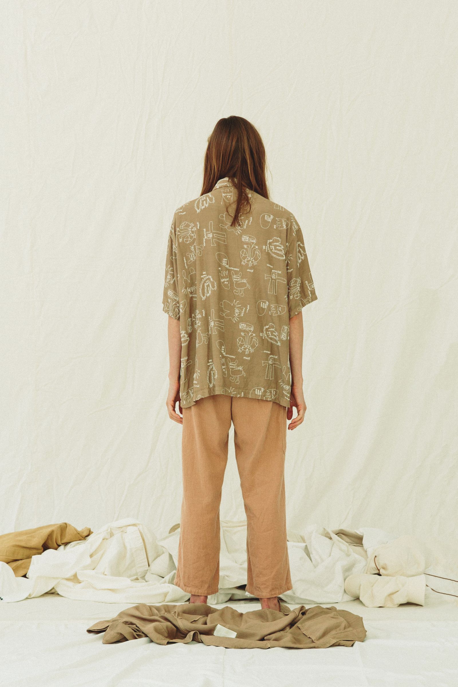 INNAT - Embroidery Shirt -シャツ-（Beige / ベージュ） | STACK STORE