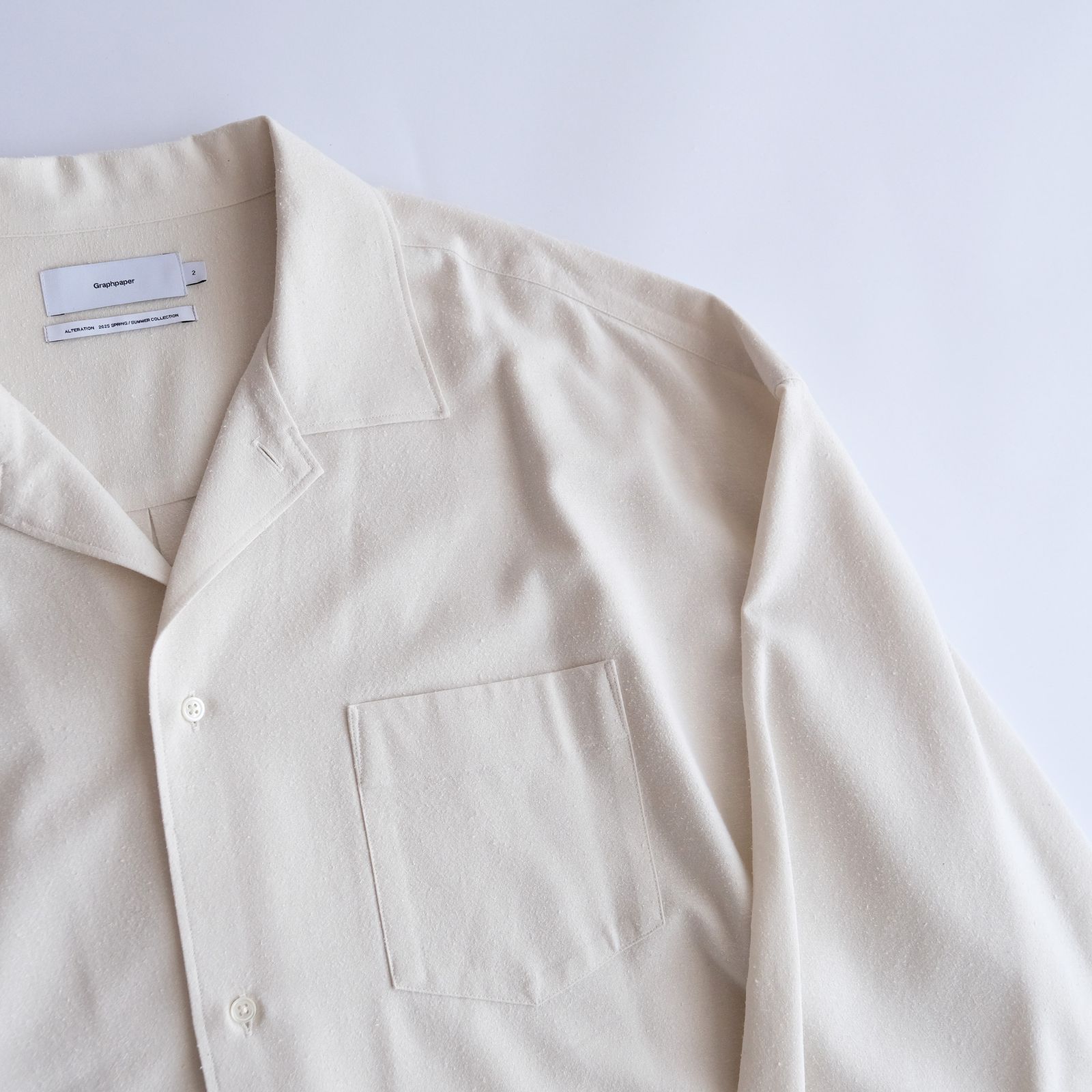 Silk Noil Viscose Sleeping Shirt -シャツ-（Ecru / エクリュ）