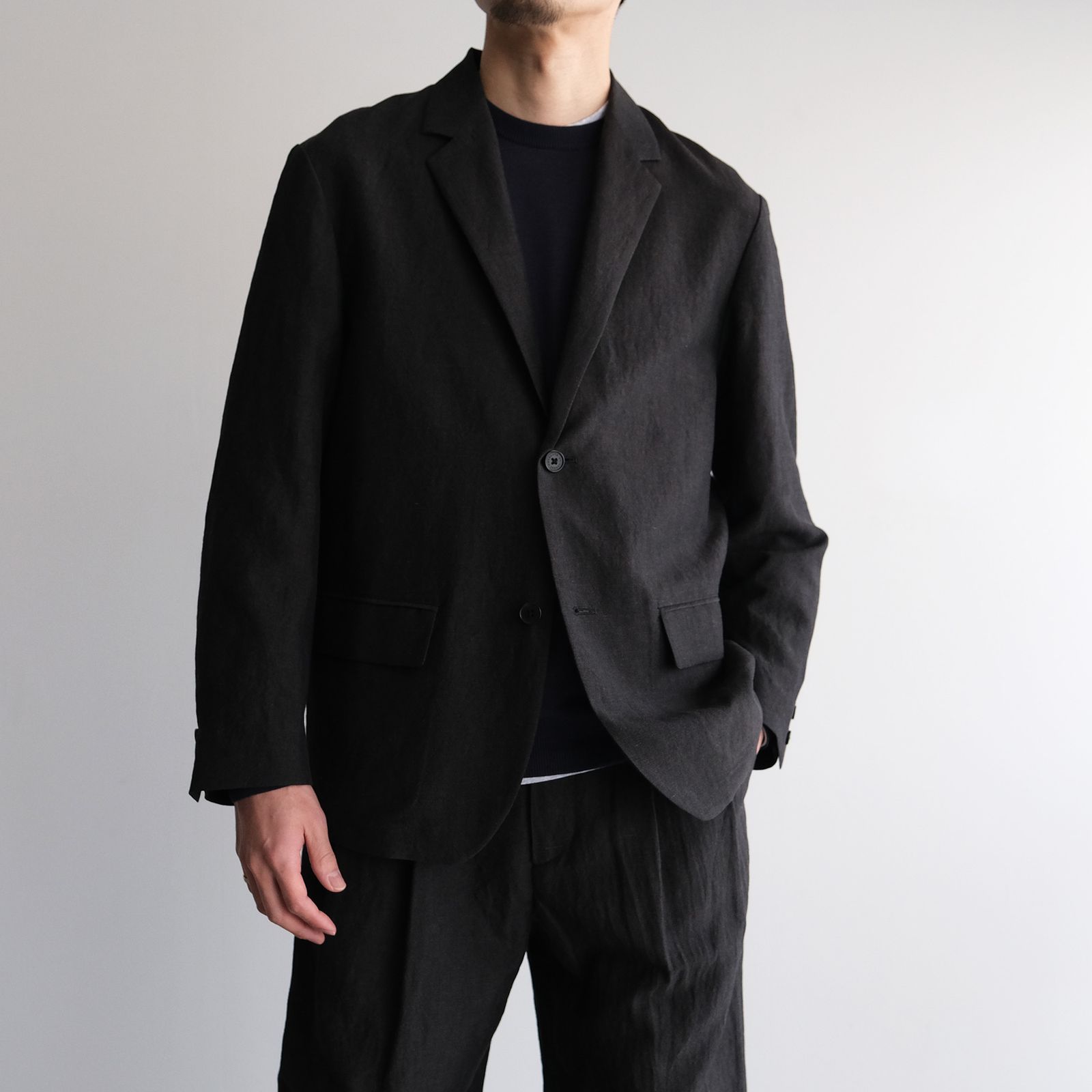 Wool Linen 2B Jacket -ジャケット-（Charcoal / チャコール）