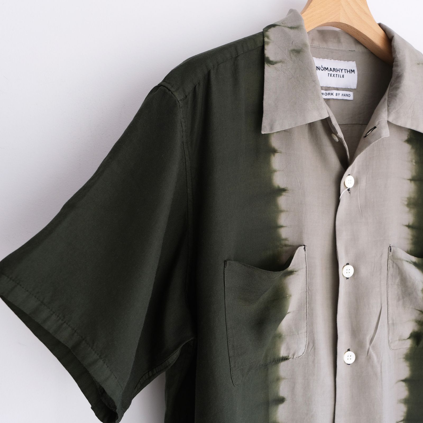 Hand Dye Open Collar SS Shirt -シャツ-（Forest Green / フォレスト グリーン）