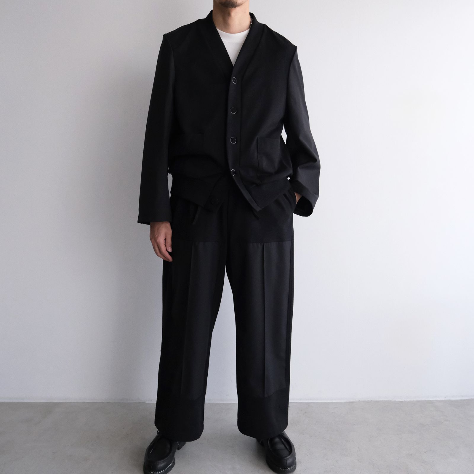 Un(i)Form Jersey：Docking Cardigan - カーディガン-（Black / ブラック）