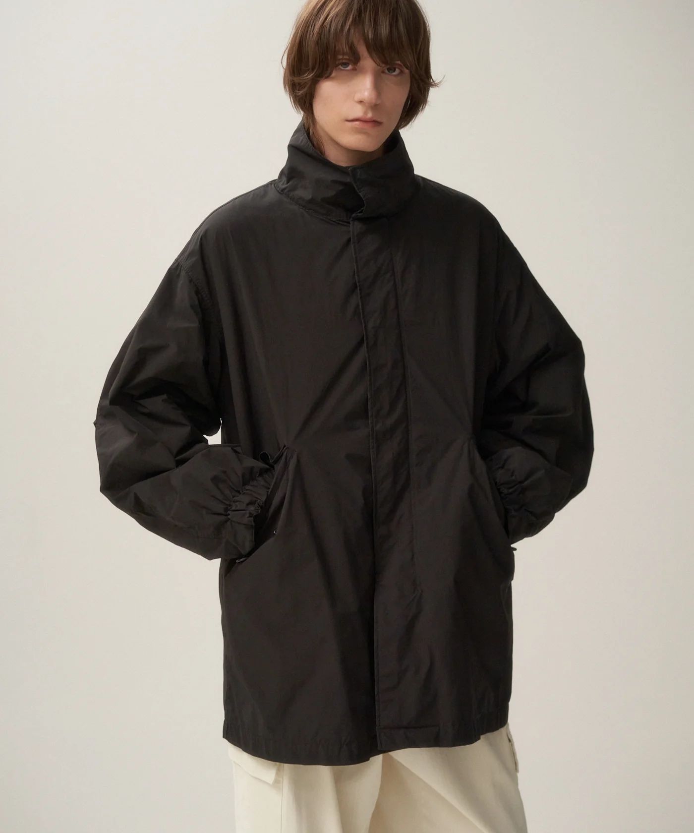 ATON - Air Weather Short Mods Coat -コート-（Black / ブラック） | STACK STORE