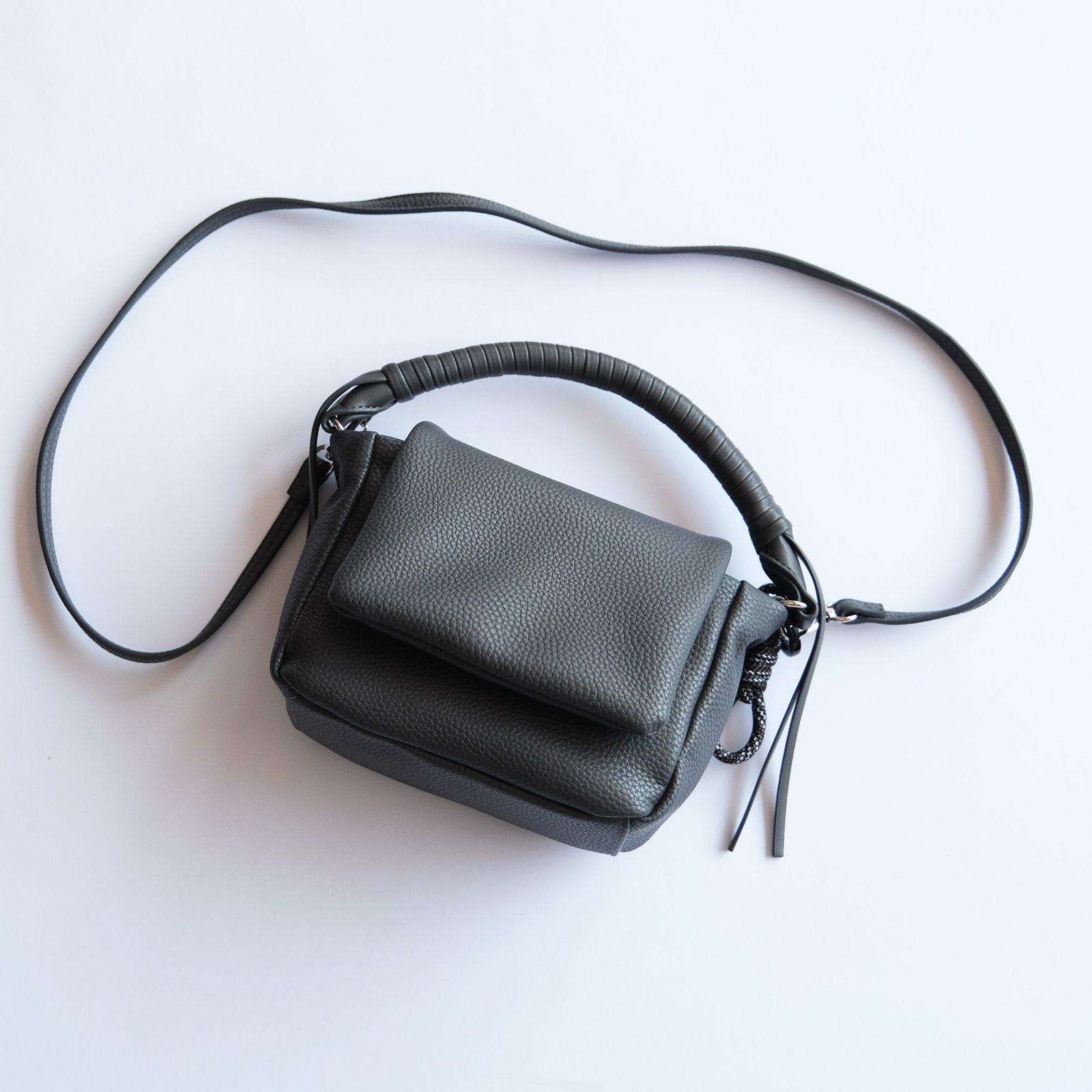 Tech Leather Mini Pouch -バッグ-（Charcoal / チャコール）