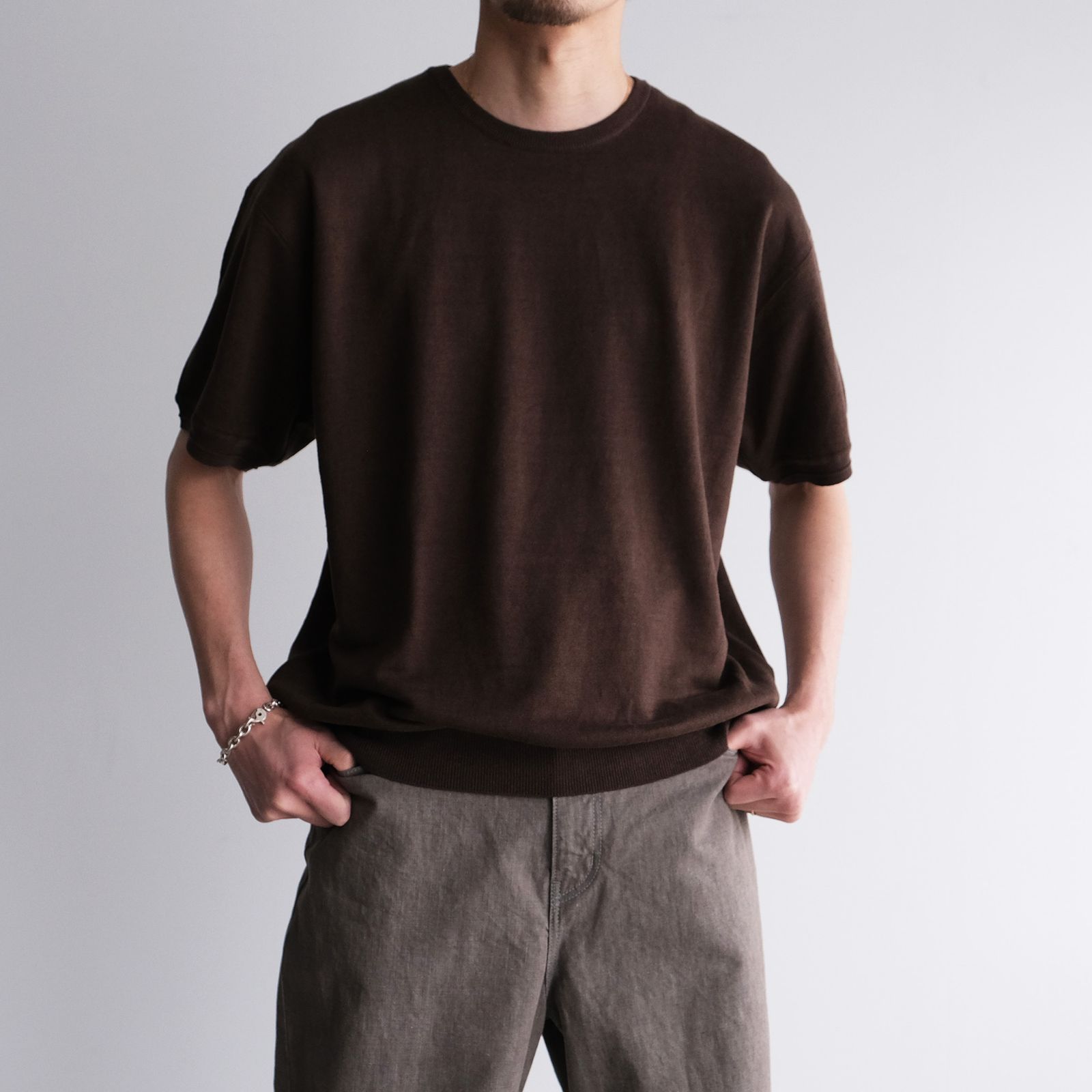 2/26Safirin 18Gauge Knit Pullover -Tシャツ-（Brown Mix / ブラウンミックス）